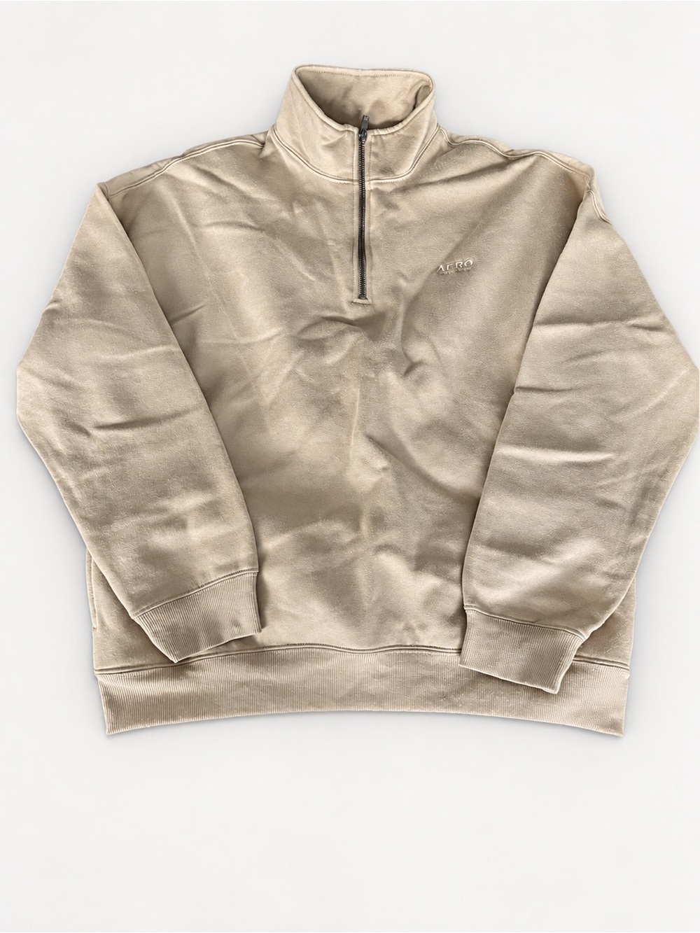 Aeropostale Men's Tan Half-Zip Pullover Sweatshirt